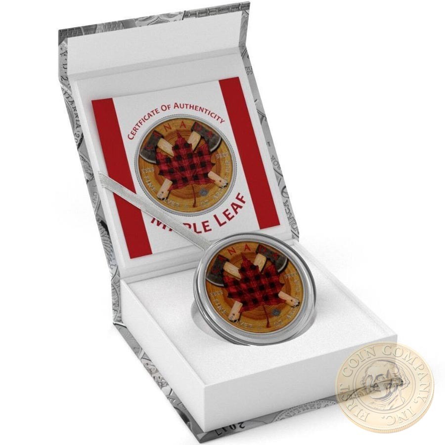 Canada CANADIAN WOODCUTTER Canadian Maple Leaf series THEMATIC DESIGN $5 Silver Coin 2017 High quality 1 oz